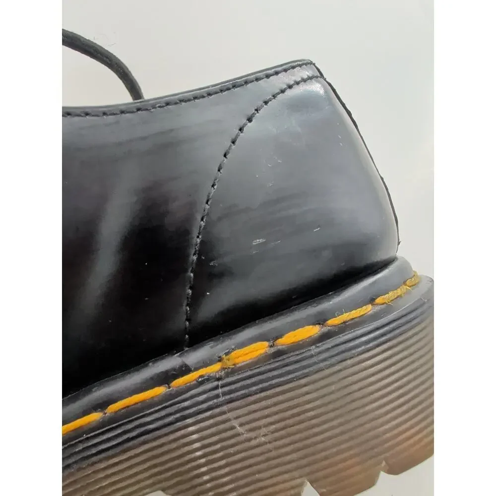 Dr. Martens Ramsey Smooth Leather Creepers Black/White Interlace Size 7 Mens/8 W